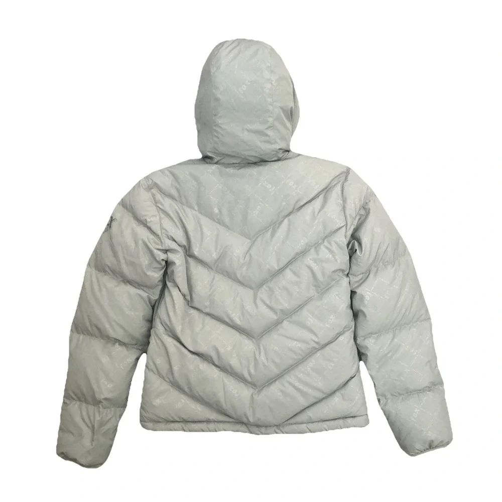 Fox Girls Puffer Jacket L‎ Gray Down Feather Hooded Winter Coat Ski Snowboard